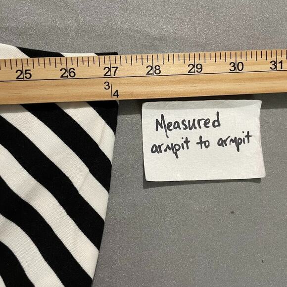 Torrid Plus Size 6 Black White Striped Ponte Knit Sleeveless Skater Dress - Picture 8 of 10